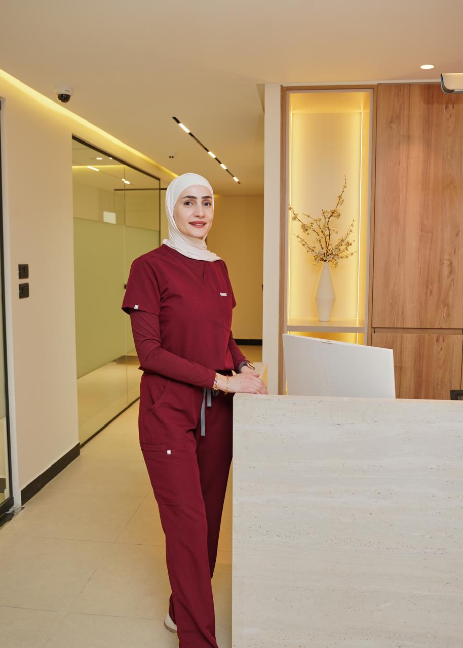 Dr. Mais Alkhatatbeh at the clinic reception